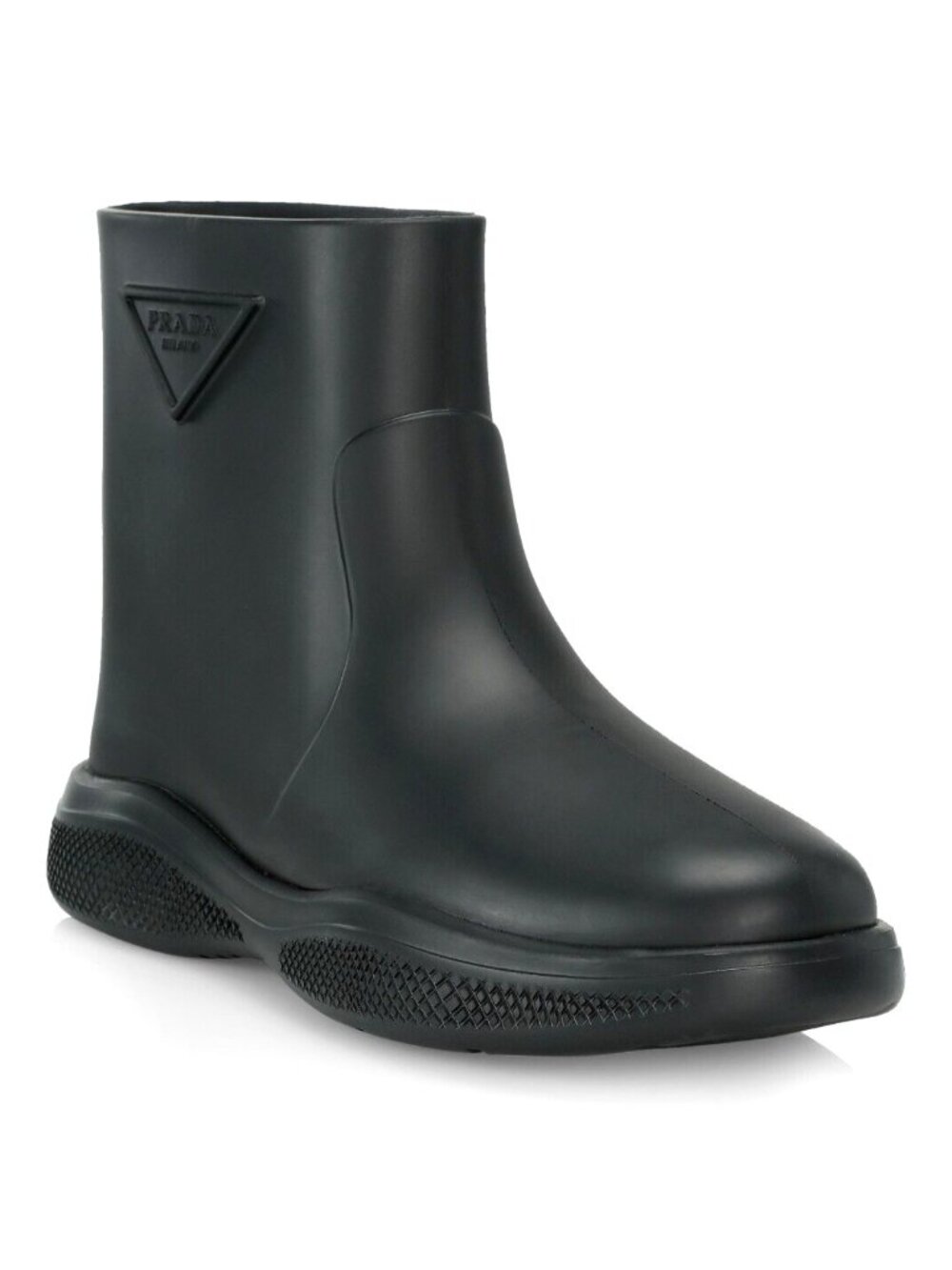 PRADA Mellow Men's Logo Ankle Rain Boots in Black Size 42 / US 9 - Italy Made - Picture 1 of 4